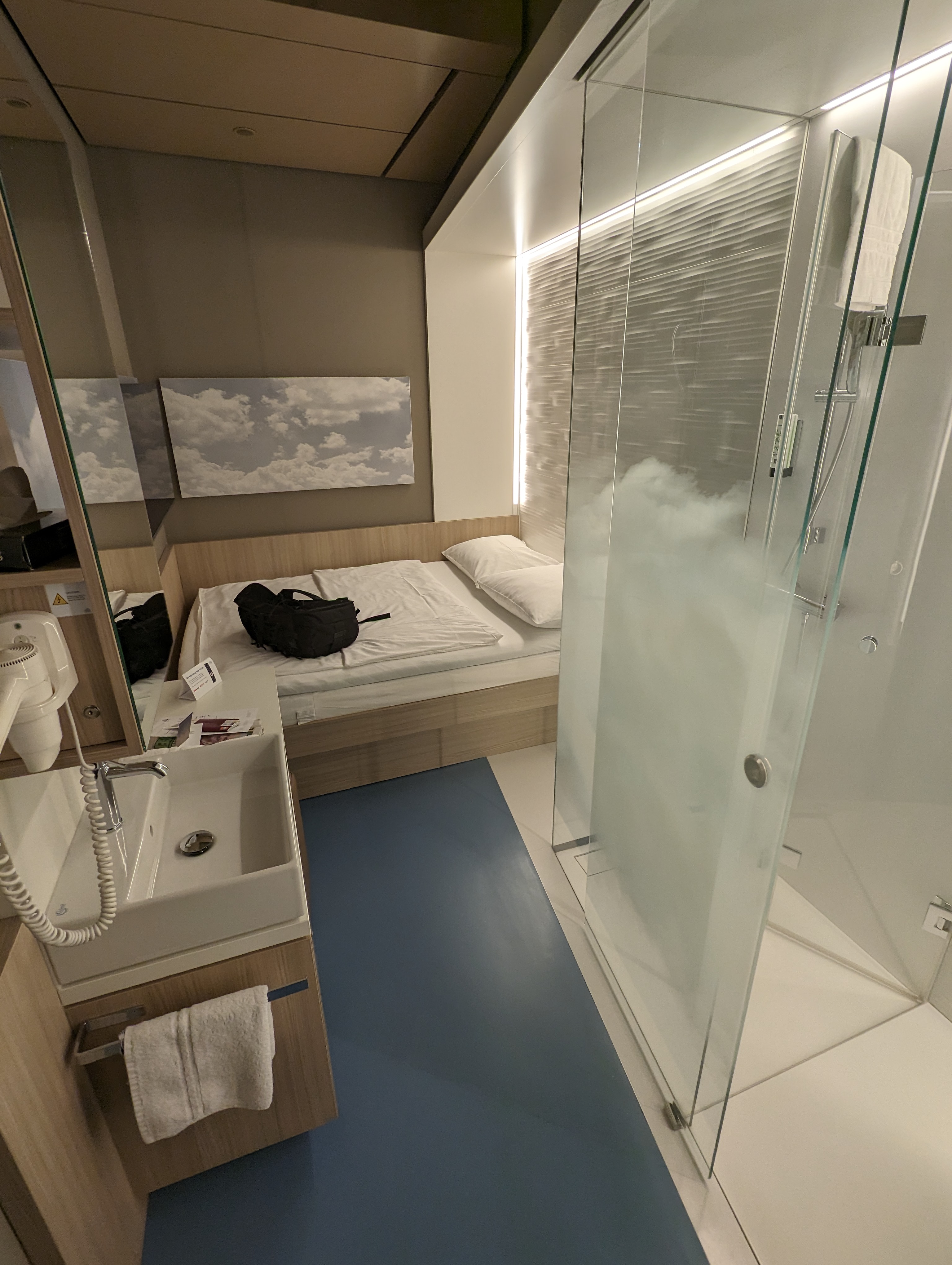 Frankfurt Airport terminal at night during the workers strike