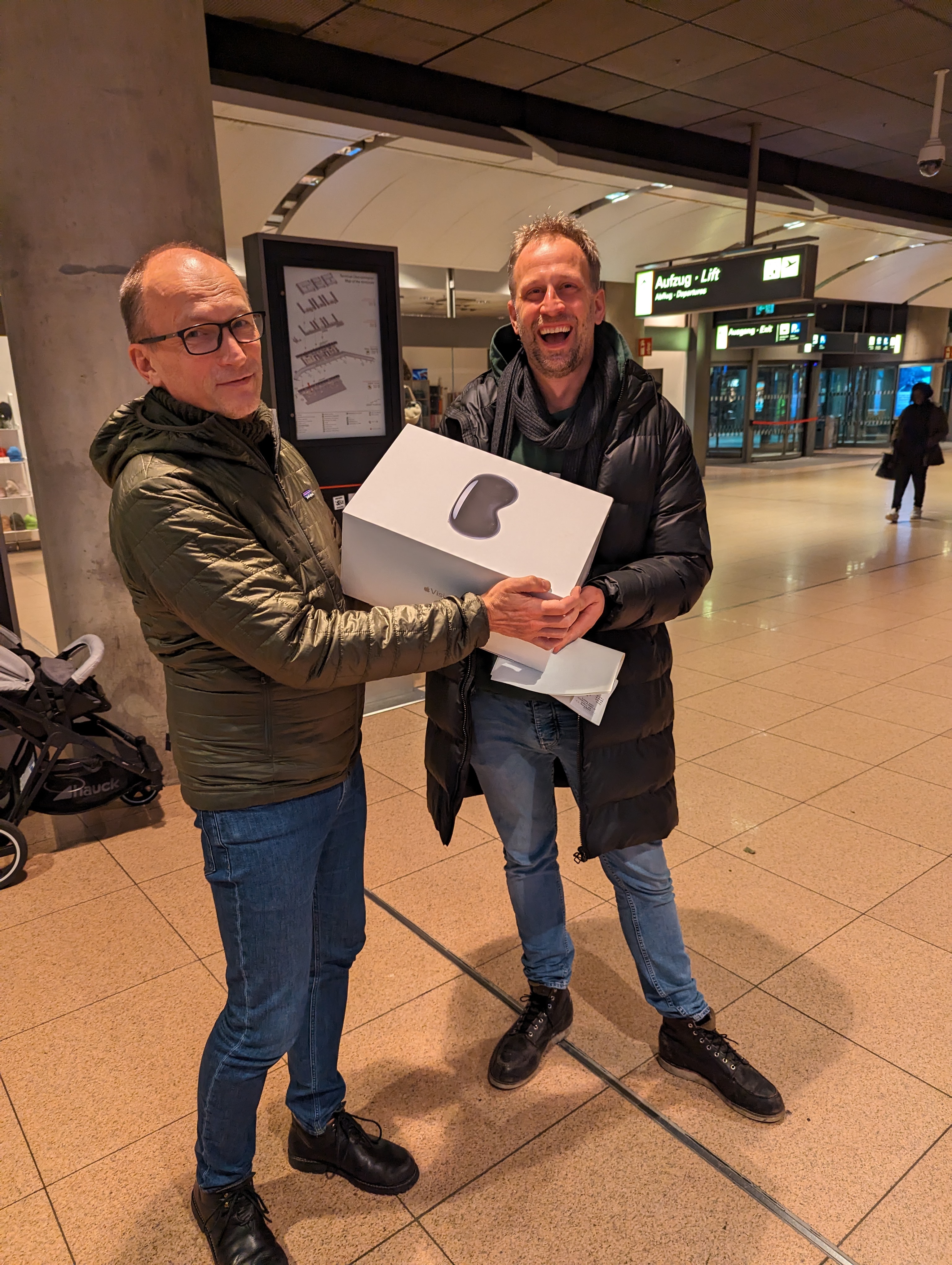 Apple Vision Pro boxes stacked at customs ready for import