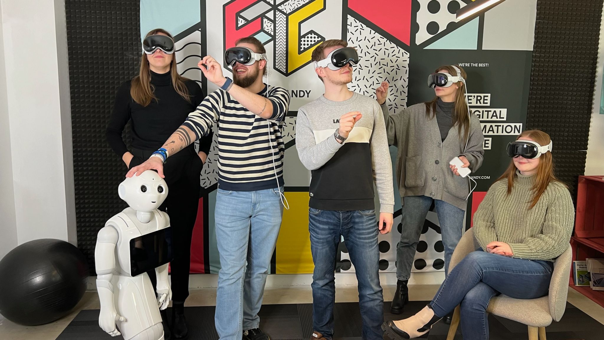 The FUTURE CANDY team in Hamburg testing the Apple Vision Pro together