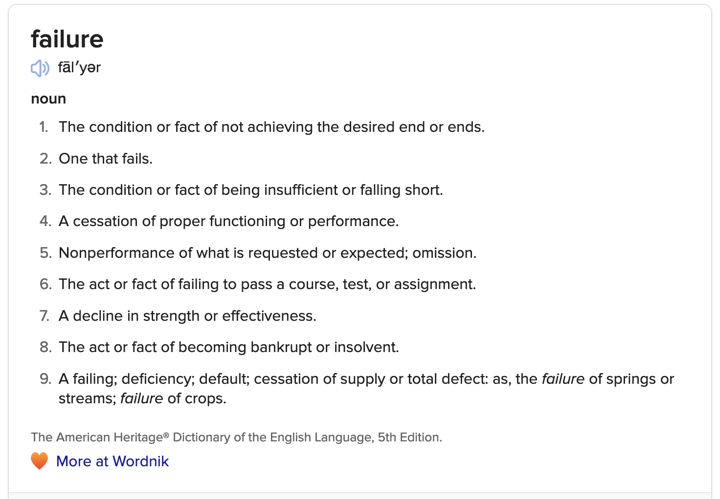 Definition of failure: the omission of expected or required action — reframing what failure really means